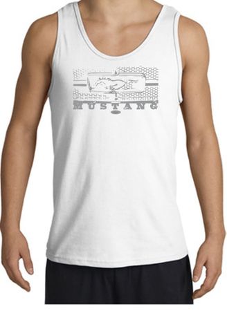 Ford Mustang Tank Top - Legend Honeycomb Grille Adult White Tanktop