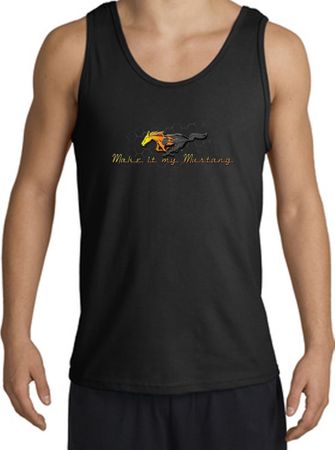 Ford Mustang Tank Top - Make It My Mustang Grill Adult Black Tanktop