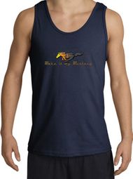 Ford Mustang Tank Top - Make It My Mustang Grill Adult Navy Tanktop Ford Mustang Tank Top - Make It My Mustang Grill Adult Navy Tanktop