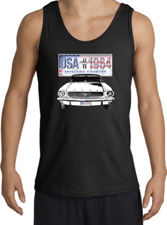 Ford Mustang Tank Top - USA 1964 Country Adult Black Tanktop