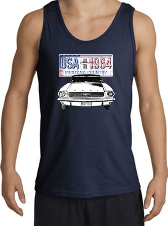 Ford Mustang Tank Top - USA 1964 Country Adult Navy Tanktop