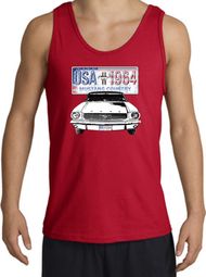 Ford Mustang Tank Top - USA 1964 Country Adult Red Tanktop