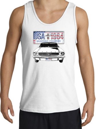 Ford Mustang Tank Top - USA 1964 Country Adult White Tanktop
