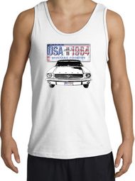 Ford Mustang Tank Top - USA 1964 Country Adult White Tanktop