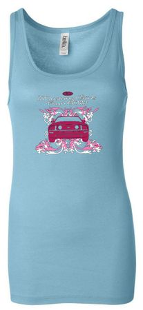Ford Mustang Tanktop Girls Run Wild Ladies Longer Length Tank Top