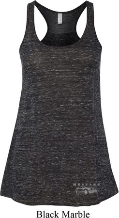 Ford Mustang with Grill Bottom Print Ladies Flowy Racerback Tanktop