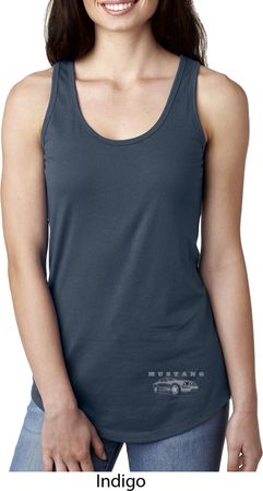 Ford Mustang with Grill Bottom Print Ladies Ideal Tank Top