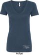 Ford Mustang with Grill Bottom Print Ladies V-Neck Shirt