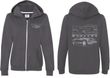 Ford Mustang with Grill (Front & Back) Ladies Full Zip Hoodie