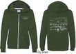 Ford Mustang with Grill (Front & Back) Ladies Full Zip Hoodie