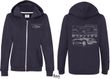 Ford Mustang with Grill (Front & Back) Ladies Full Zip Hoodie