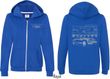 Ford Mustang with Grill (Front & Back) Ladies Full Zip Hoodie