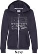 Ford Mustang with Grill Ladies Full Zip Hoodie