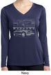 Ford Mustang with Grill Ladies Moisture Wicking Long Sleeve Shirt
