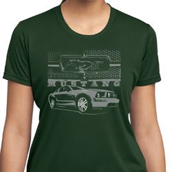 Ford Mustang with Grill Ladies Moisture Wicking Shirt Ford Mustang with Grill Ladies Moisture Wicking Shirt