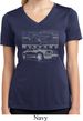 Ford Mustang with Grill Ladies Moisture Wicking V-neck Shirt