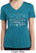 Ford Mustang with Grill Ladies Moisture Wicking V-neck Shirt