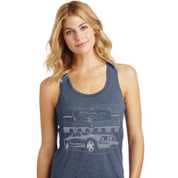 Ford Mustang with Grill Ladies Racerback Tank Top Ford Mustang with Grill Ladies Racerback Tank Top