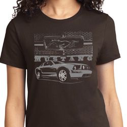 Ford Mustang with Grill Ladies Shirt Ford Mustang with Grill Ladies Shirt