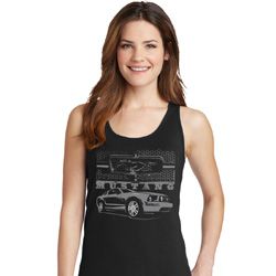 Ford Mustang with Grill Ladies Tank Top Ford Mustang with Grill Ladies Tank Top