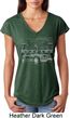 Ford Mustang with Grill Ladies Tri Blend V-Neck Shirt