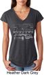 Ford Mustang with Grill Ladies Tri Blend V-Neck Shirt