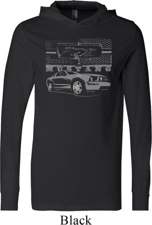Ford Mustang with Grill Lightweight Hoodie Tee