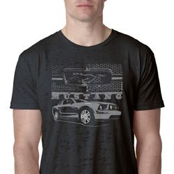 Ford Mustang with Grill Mens Burnout Shirt