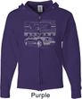 Ford Mustang with Grill Mens Full Zip Hoodie