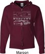 Ford Mustang with Grill Mens Full Zip Hoodie