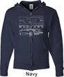 Ford Mustang with Grill Mens Full Zip Hoodie