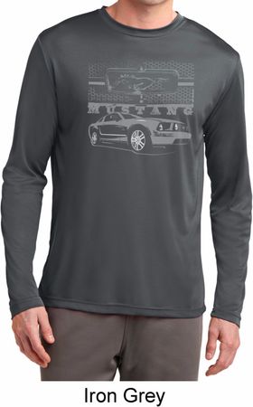 Ford Mustang with Grill Mens Moisture Wicking Long Sleeve Shirt