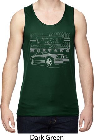 Ford Mustang with Grill Mens Moisture Wicking Tanktop