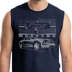 Ford Mustang with Grill Mens Muscle Shirt