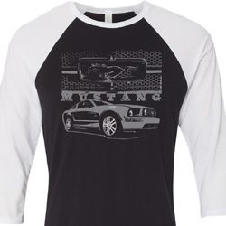 Ford Mustang with Grill Mens Raglan Shirt