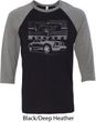Ford Mustang with Grill Mens Raglan Shirt