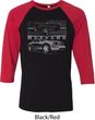 Ford Mustang with Grill Mens Raglan Shirt