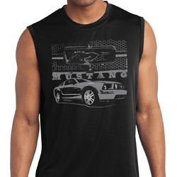 Ford Mustang with Grill Mens Sleeveless Moisture Wicking Shirt