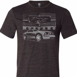 Ford Mustang with Grill Mens Tri Blend Crewneck Shirt