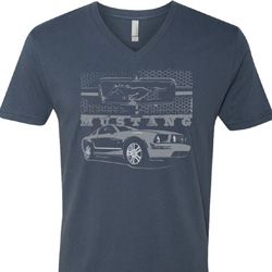Ford Mustang with Grill Mens V-Neck Shirt