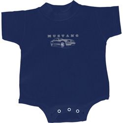 Ford Mustang with Grill Middle Print Baby Onesie
