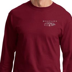 Ford Mustang with Grill Pocket Print Long Sleeve Shirt Ford Mustang with Grill Pocket Print Long Sleeve Shirt