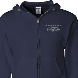 Ford Mustang with Grill Pocket Print Mens Full Zip Hoodie Ford Mustang with Grill Pocket Print Mens Full Zip Hoodie