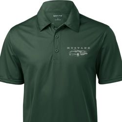 Ford Mustang with Grill Pocket Print Mens Textured Polo Shirt Ford Mustang with Grill Pocket Print Mens Textured Polo Shirt