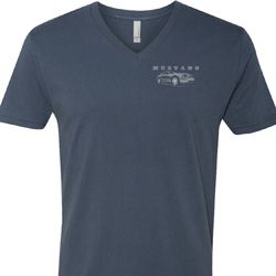 Ford Mustang with Grill Pocket Print Mens V-Neck Shirt Ford Mustang with Grill Pocket Print Mens V-Neck Shirt