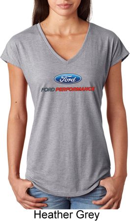 Ford Performance Parts Ladies Tri Blend V-Neck Shirt