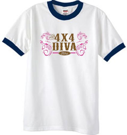 Ford Ringer Shirt 4X4 DIVA Offroad White/Navy Shirt