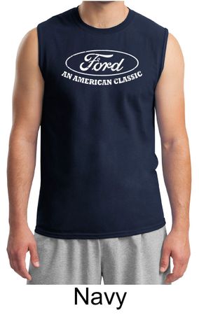 Ford Shirt Distressed An American Classic Adult Muscle Shirt