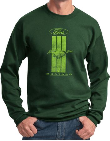 Ford Sweatshirt Green Mustang Stripe Sweat Shirt