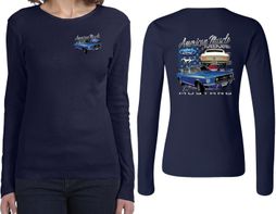 Ford Tee 1967 Mustang (Front & Back) Ladies Long Sleeve